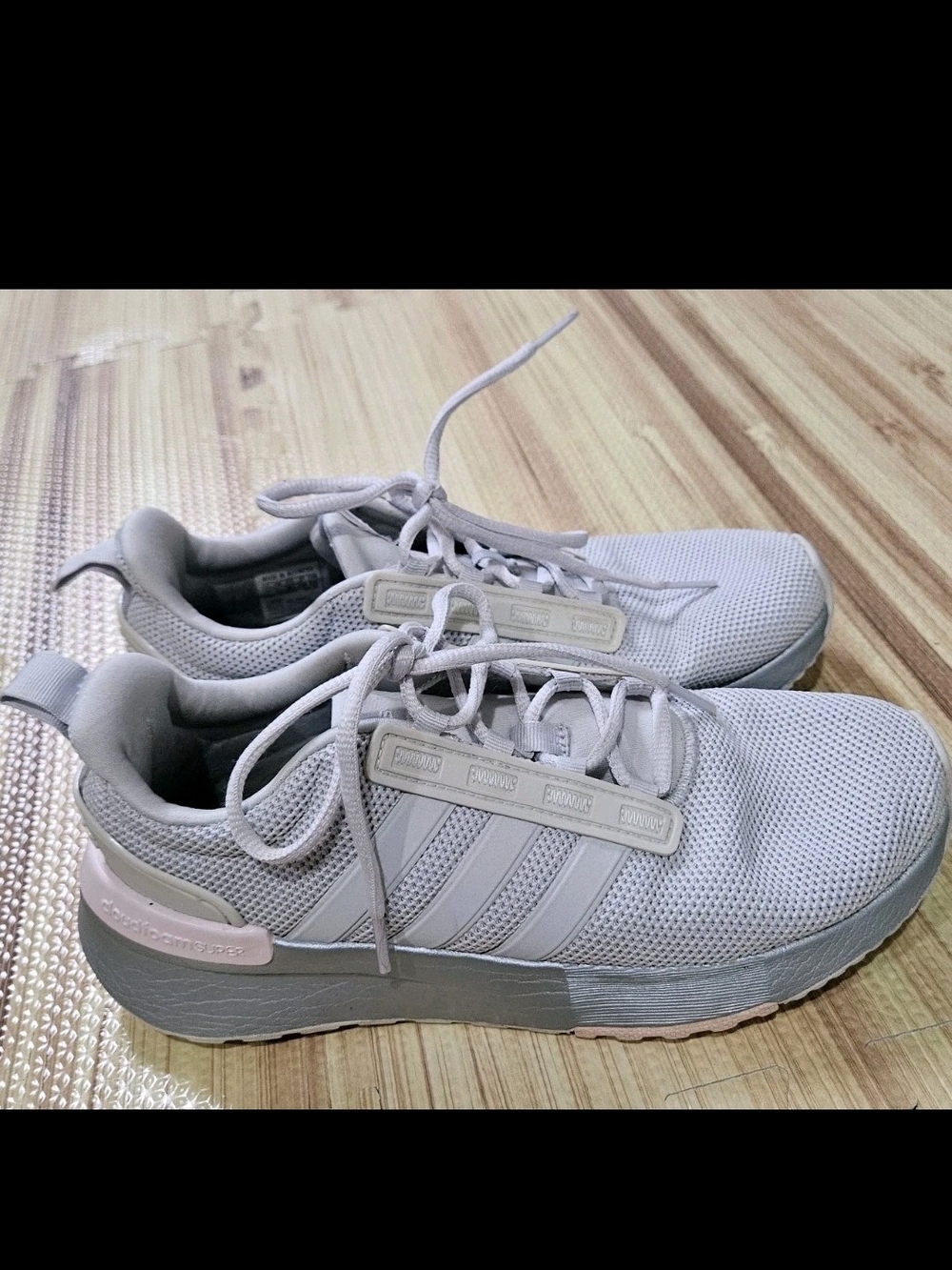 Adidas Racer TR21 Women Size 7 Dash Grey Pink Running Shoes  Cloudfoam Sneakers